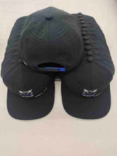 Load image into Gallery viewer, Dri-Fit, SnapBack cap:  The Original (Black w/full color embroidered logo)
